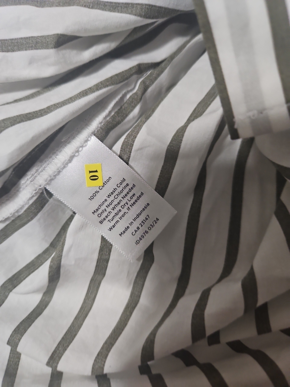 ​Talbots Olive Green Striped Poplin Button Down‎ Blouse Size XL NWT - Picture 4 of 7